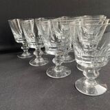 10 verres à pied à porto en cristal - XXème