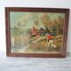 Old framed painting: hunting
