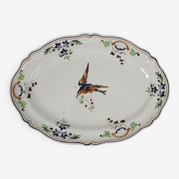 Plat ovale en faience de Longchamp modèle Clery