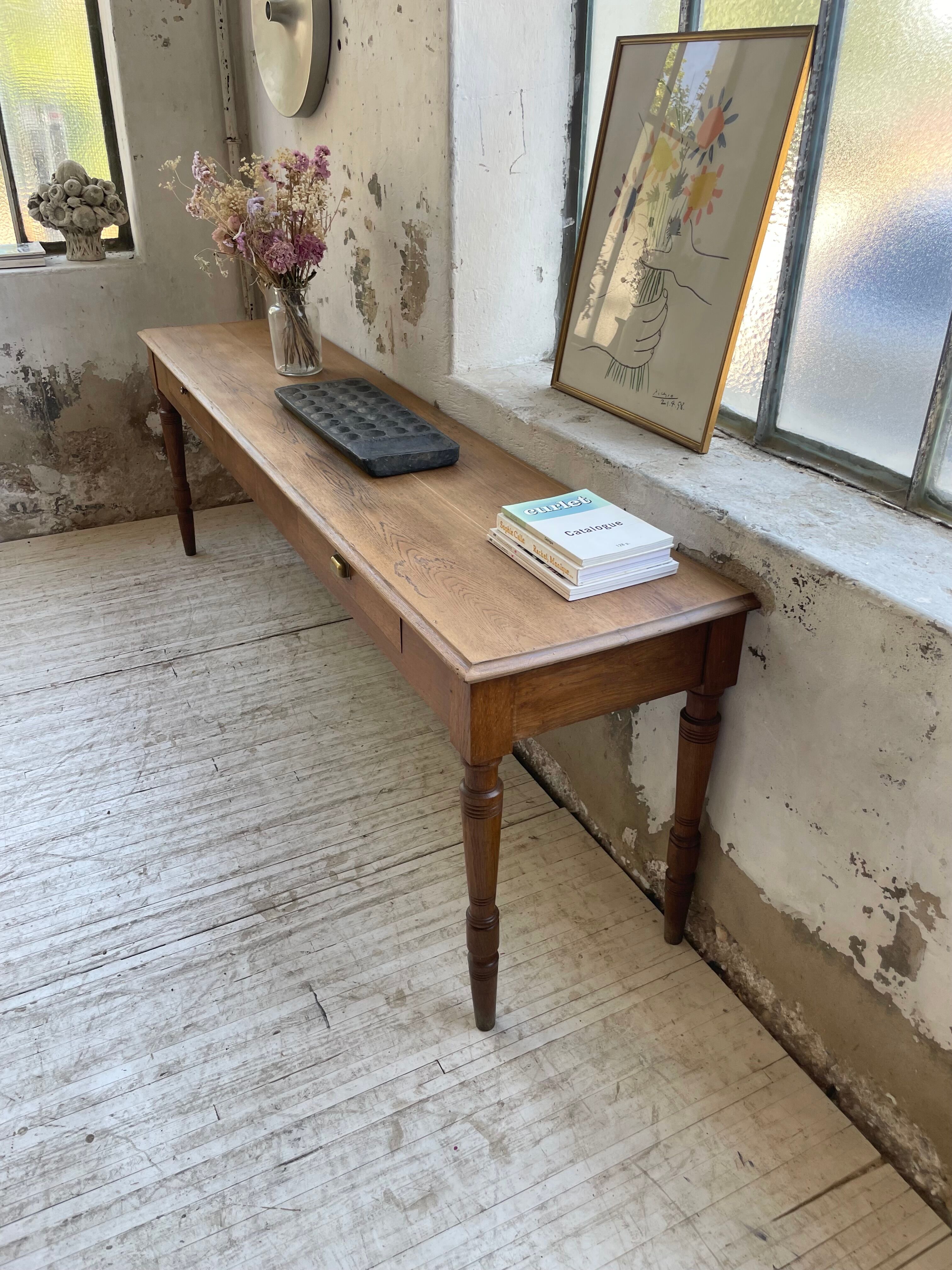 Oak table console