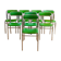 Série de 8 chaises Souvignet en chrome et skaï vert