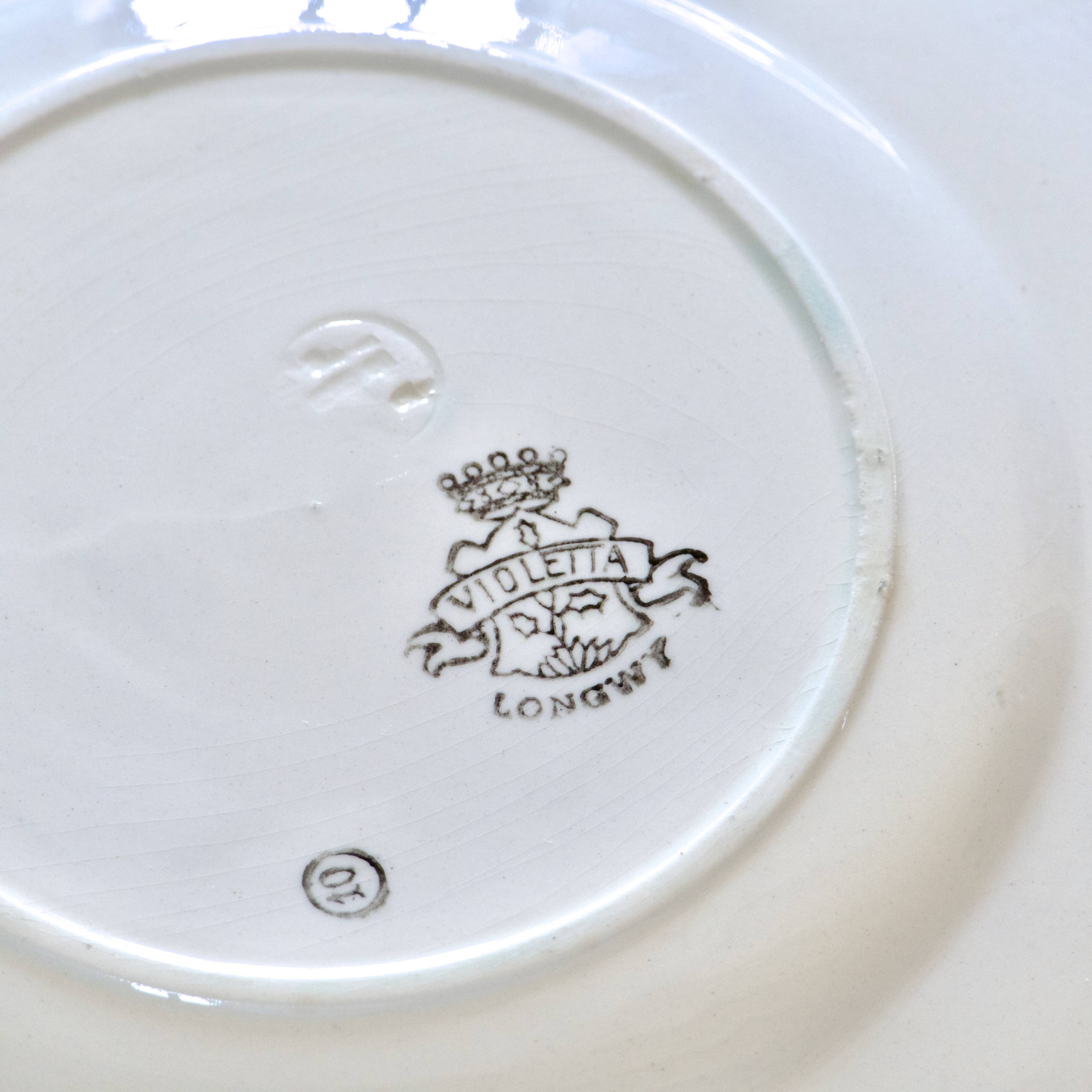 Antique Longwy "Violetta" hand-painted dinner plates