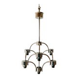 Vintage chrome metal chandelier - Space Age Design - SA Boulanger