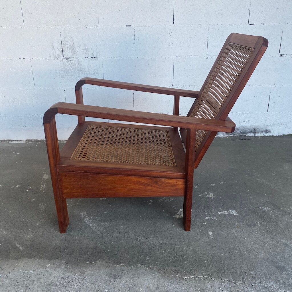 RARE MAHOGANY ARMCHAIR AND CANNAGE - FRANCE 40S