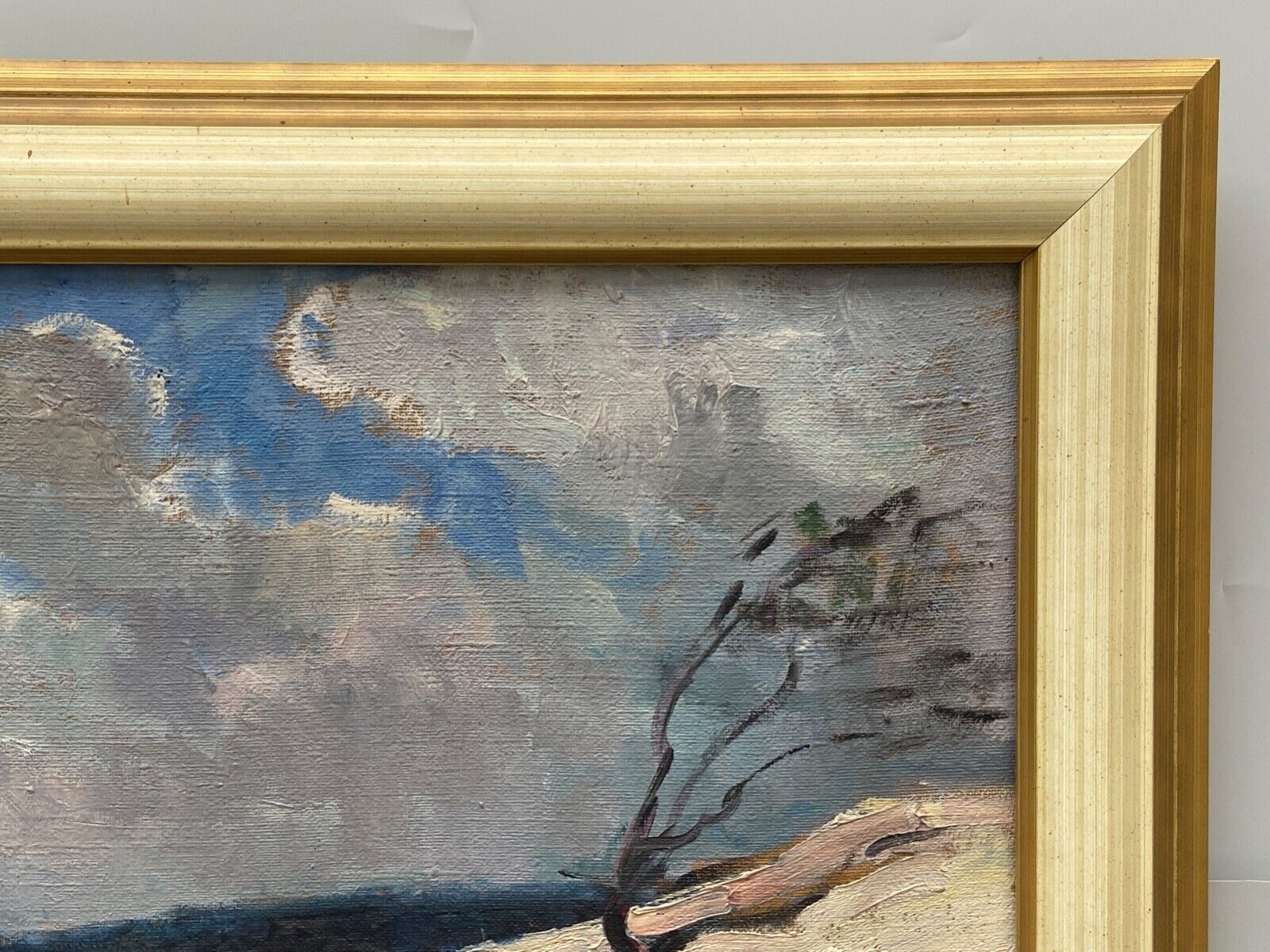 Oil on canvas suzanne payen binet landscape seaside rocky coast