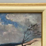 Oil on canvas suzanne payen binet landscape seaside rocky coast