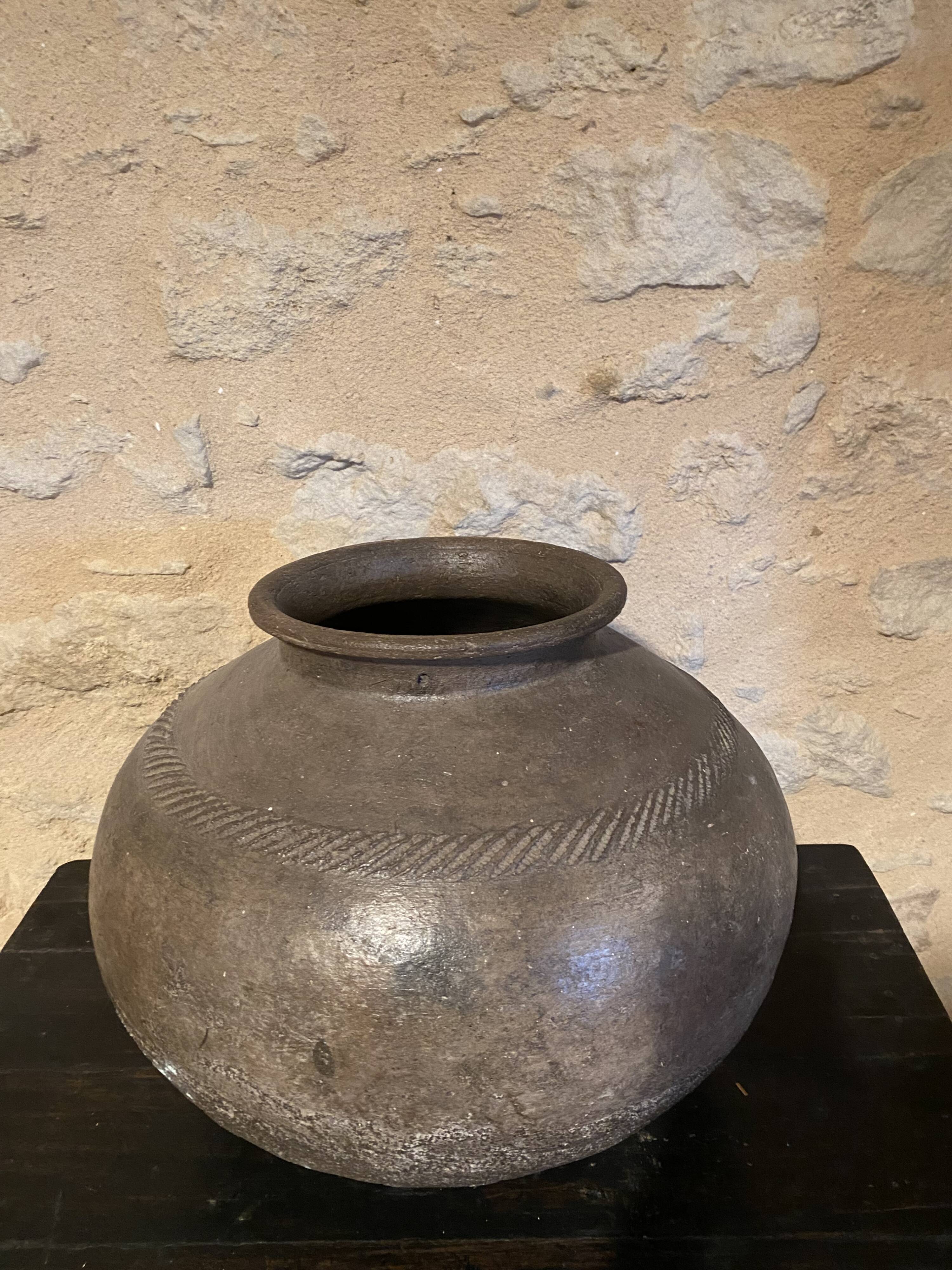 Old Indian terracotta jar