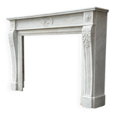 Louis XVI style Carrara marble fireplace circa 1880