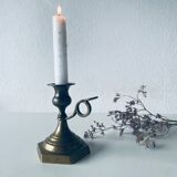Candle holder with bronze handle