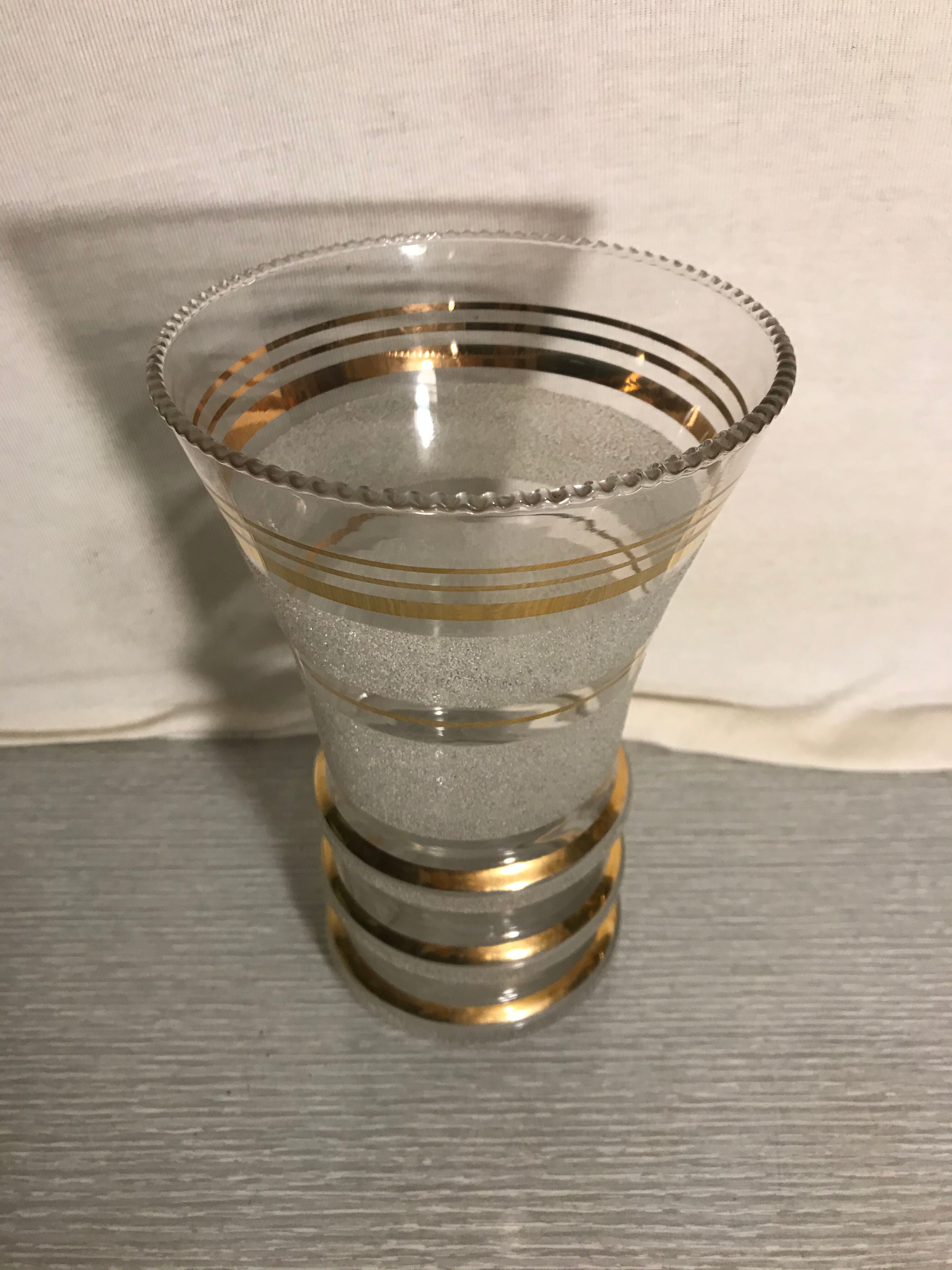 Vase former fains cristalor glassware from boom decor golden belgium vintage