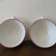 Kg luneville "street lamp" 2 breakfast cups for coffee or tea, earthenware, hand-painted flowers.