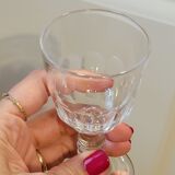 Lot 6 anciens verres a vin porto cristal, Baccarat Modèle Clermont Côtes Plates