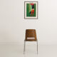 Set of 3 Jomain Baumann chairs, seat in imitation cognac leather, circa 1960