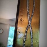 Miroir brutaliste en laiton par Jean Goardere, France, années 1970