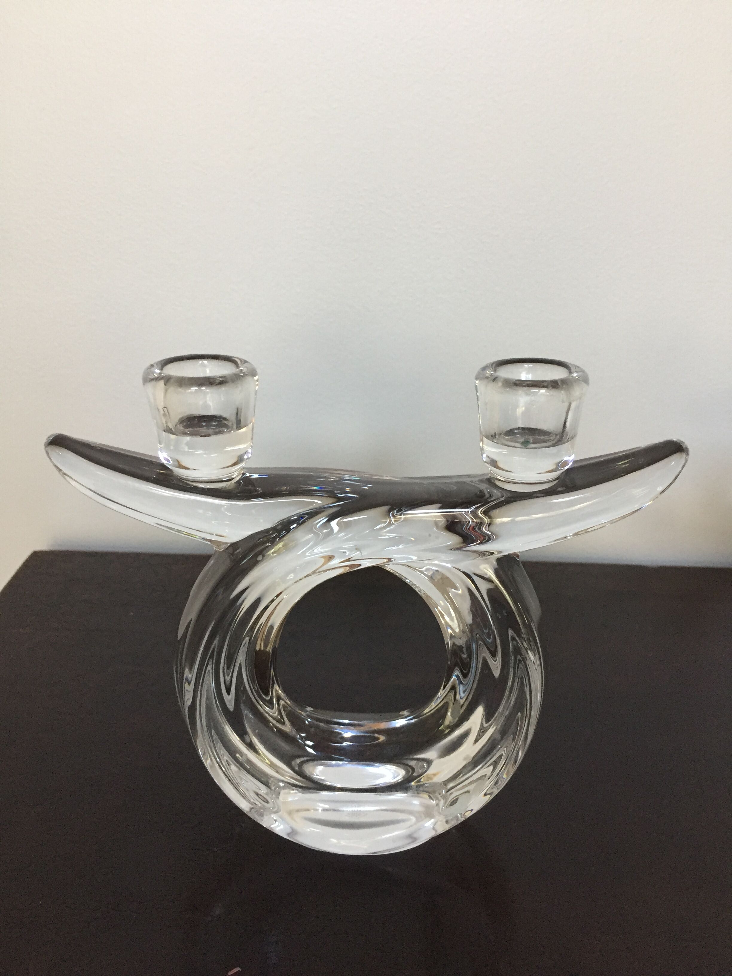 Pair of Art Deco Cristallerie de Vannes candlesticks
