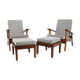 1930s Pair of Antonin Heythum Very Rare Armchairs + Stools, Czechoslovakia