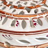 Handcrafted terracotta wall lamp enamelled bordeaux center