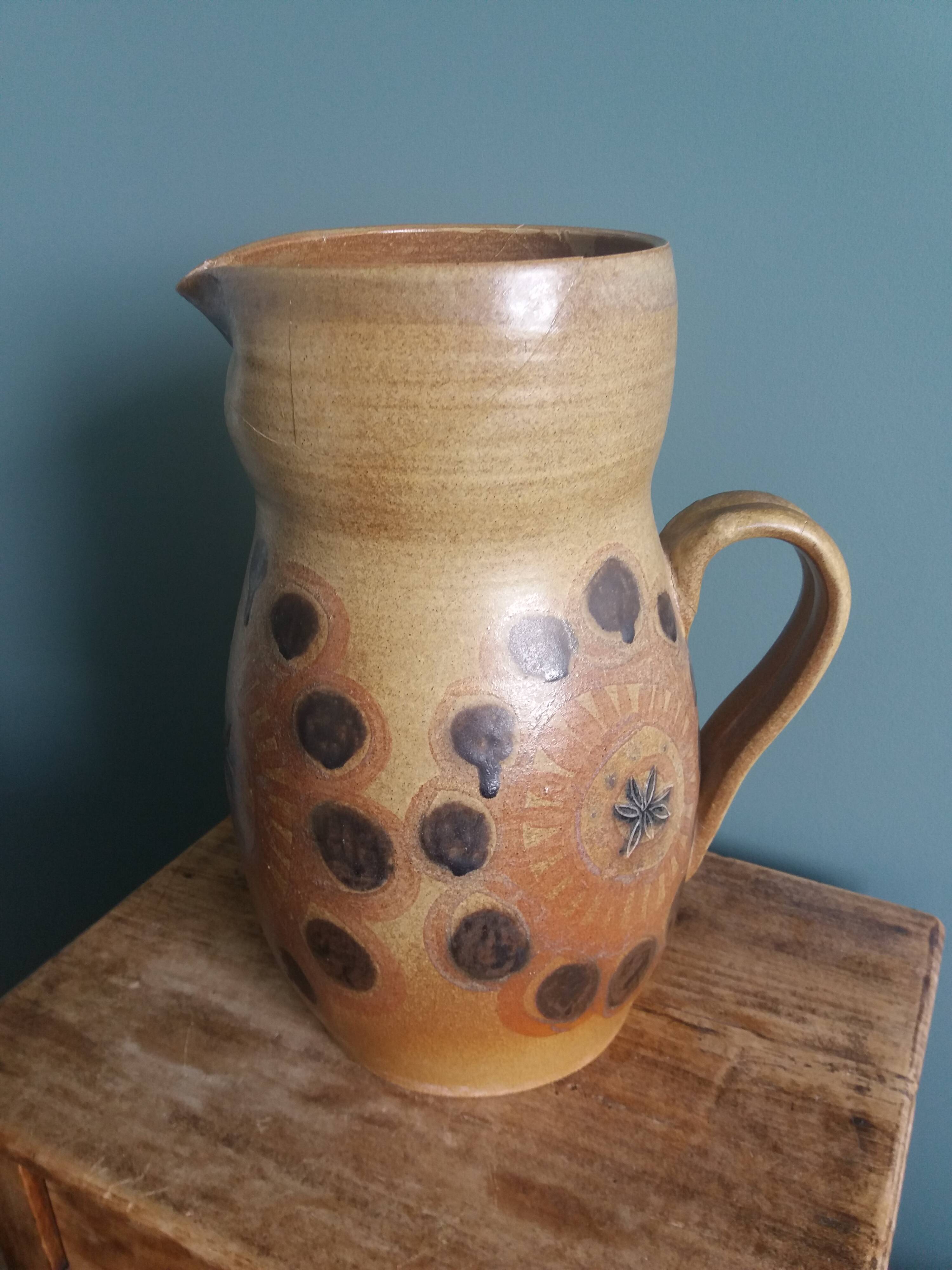 30 cm pitcher vase signed Jean-Claude Courjault Keraluc