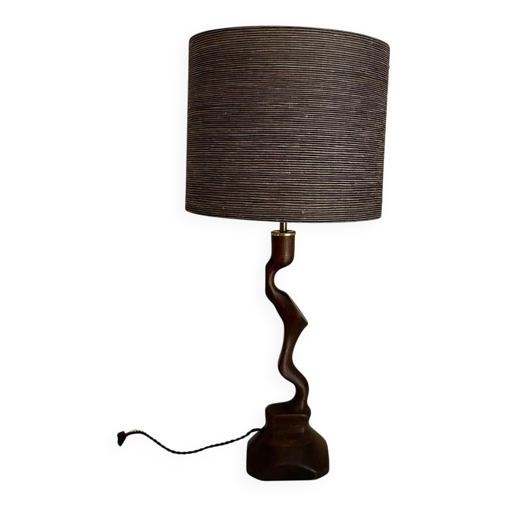 Italian Wood and Silk Lamp