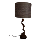 Italian Wood and Silk Lamp