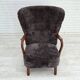 1960s, Danish armchair, reupholstered, genuine sheepskin.