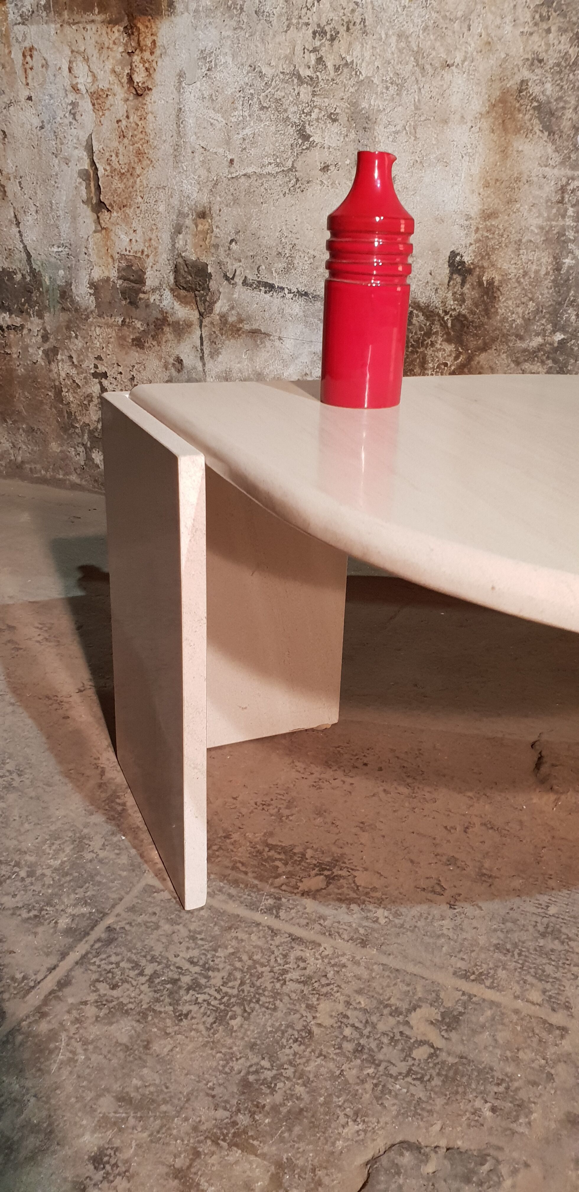 Travertine coffee table