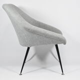 Fauteuil Eva, restauré, années 1960, gris