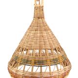 Wicker pendant light, 70s