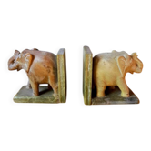 Serre livres éléphant en pierre naturelle