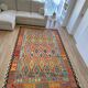 Grand Kilim Afghan en Laine – 292×206 cm