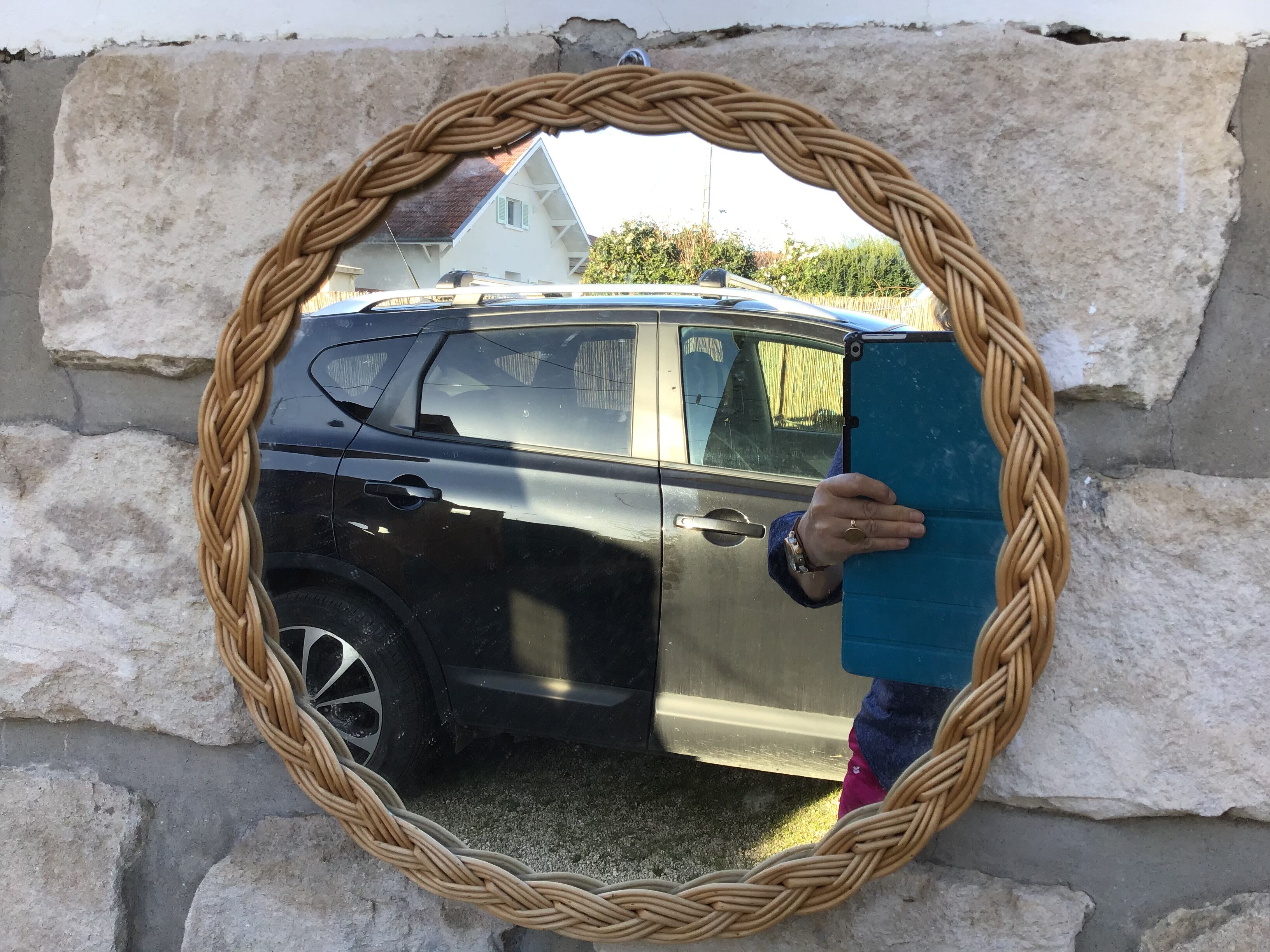 Rattan mirror