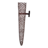 Enormous handcrafted conical basket made of woven wrought iron.