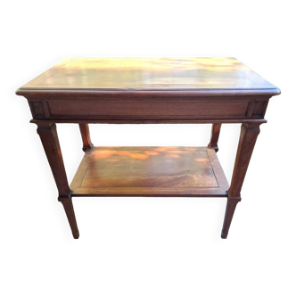 Napoleon III style Worker side table in solid light wood rectangular 1880