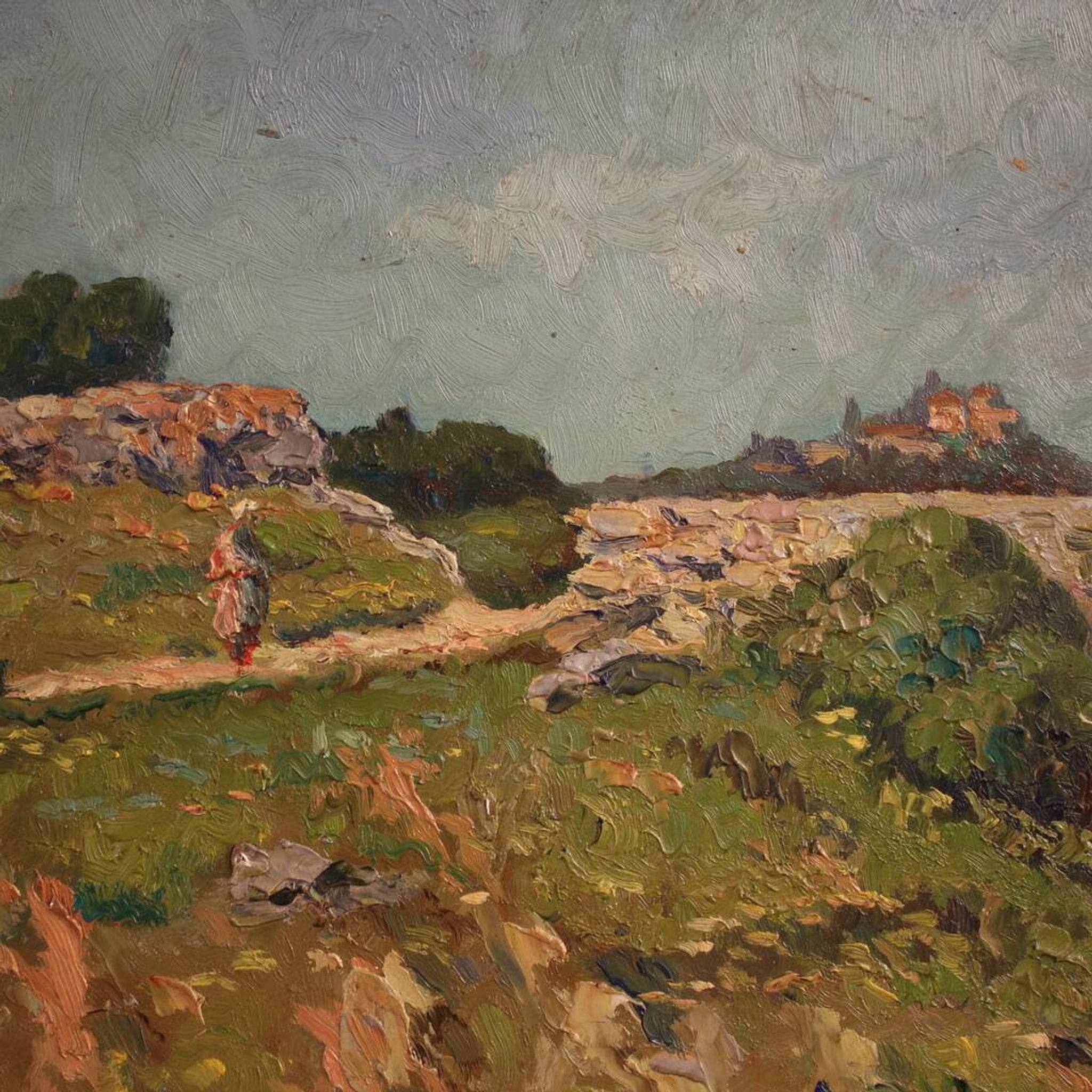 Peinture de paysage italienne signée du 20e siècle