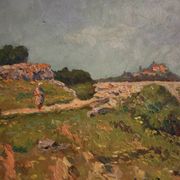 Peinture de paysage italienne signée du 20e siècle