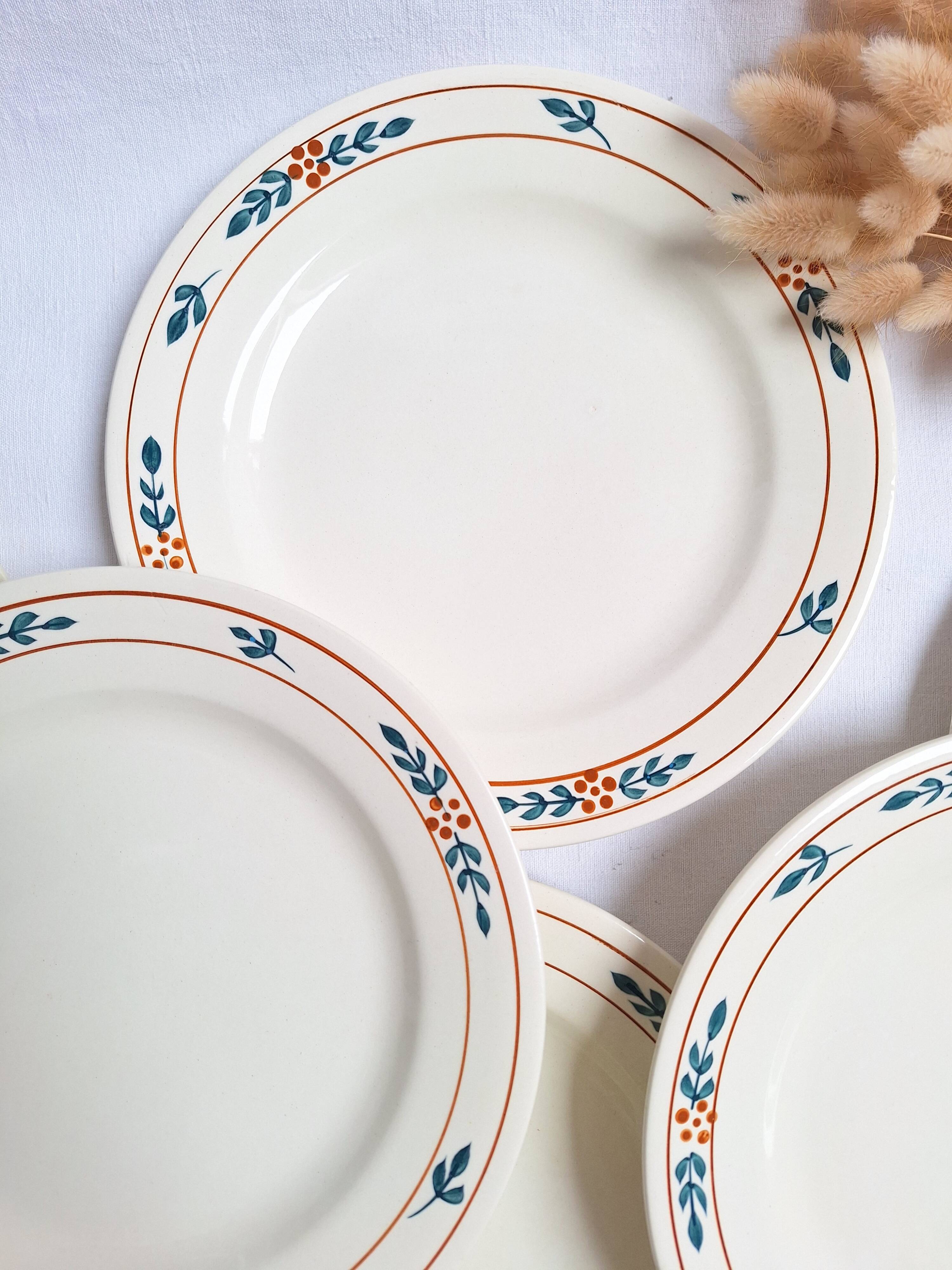 Assiettes plates Charbonnier Salins modèle Fécamp