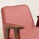 Lounge Chair Retro Style Indian Pink Wool Upholstery Refurbished