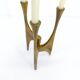 Brutalist tripod chandelier in bronze, Michael Harjes, Germany, 1960.