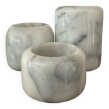Vintage marble candlestick trio from the 1970s.