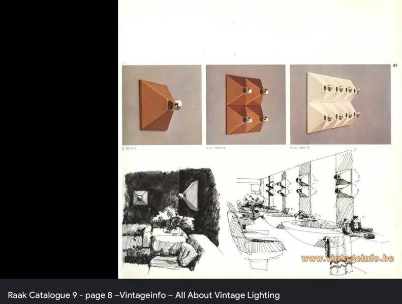 Pyramid wall/ceiling lamps Raak Amsterdam