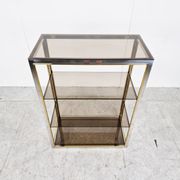 Etagère laiton vintage et chrome, années 1970