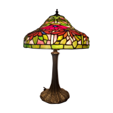 Tiffany lamp, bronze foot, sanded glass paste lampshade