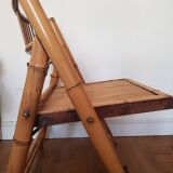 Bamboo and rattan folding chair