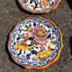 Set of 6 Gien earthenware dessert plates with peony decor
