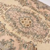 3x7 Cream & Brown Oriental Vintage Rug, 108x207Cm