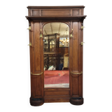 Important antique coat rack in solid walnut