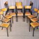 Lot de 18 chaises vintage "mullca"