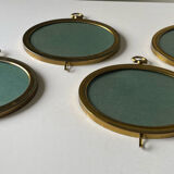 Set of 4 vintage brass oval picture frames