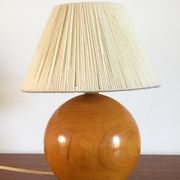 Vintage lamp in solid elm lampshade in wool 70s