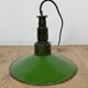 Industrial Green Enamel Military Pendant Lamp with Cast Aluminium Top, 1960